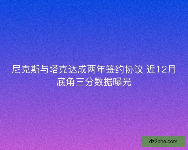 尼克斯与塔克达成两年签约协议 近12月底角三分数据曝光