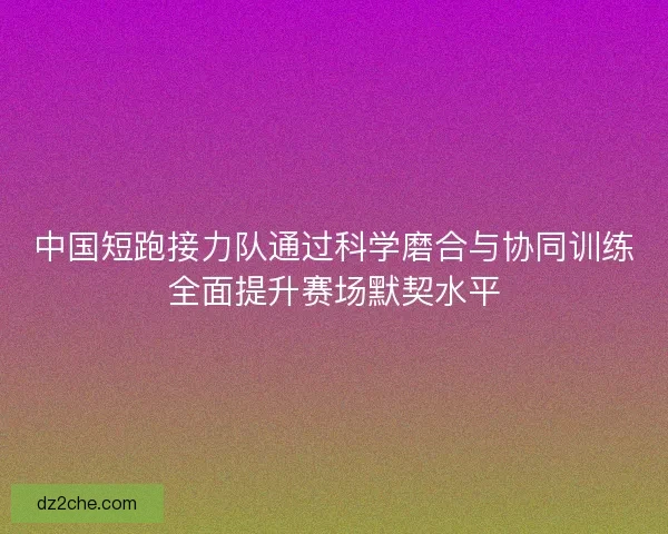 中国短跑接力队通过科学磨合与协同训练全面提升赛场默契水平