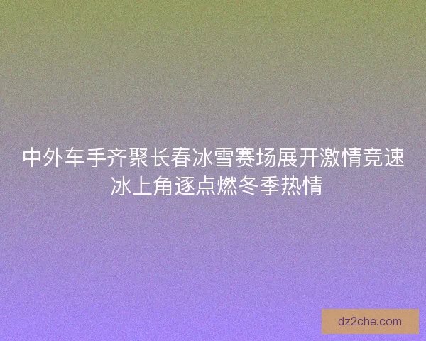 中外车手齐聚长春冰雪赛场展开激情竞速 冰上角逐点燃冬季热情